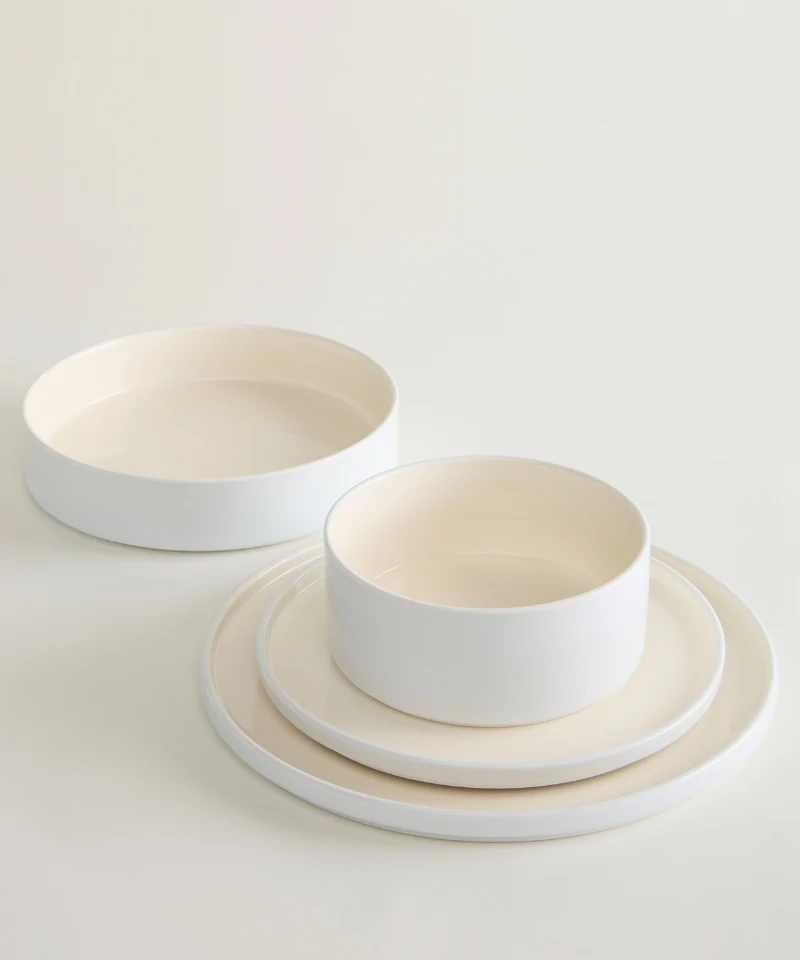 Noa Beige White 24 - teiliges Geschirrset
