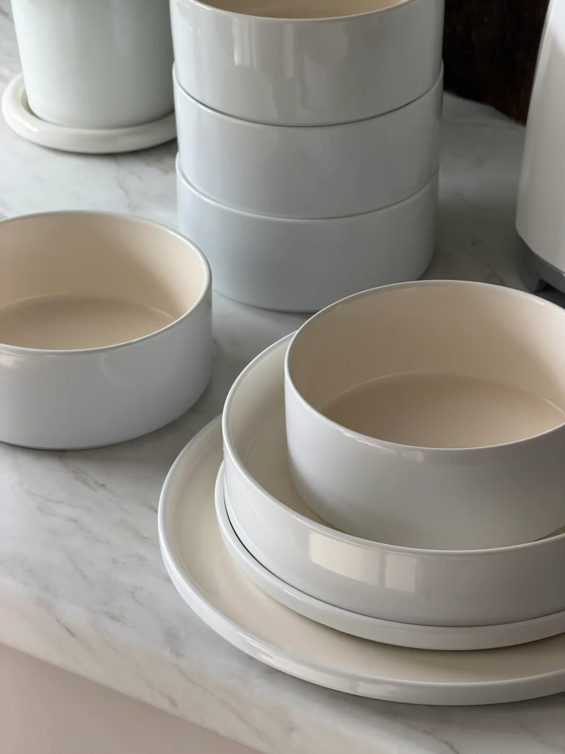 Noa Beige White 24 - teiliges Geschirrset