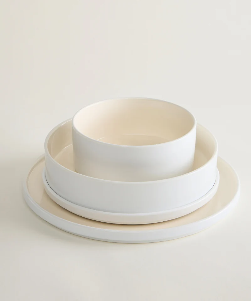 Noa Beige White 24 - teiliges Geschirrset