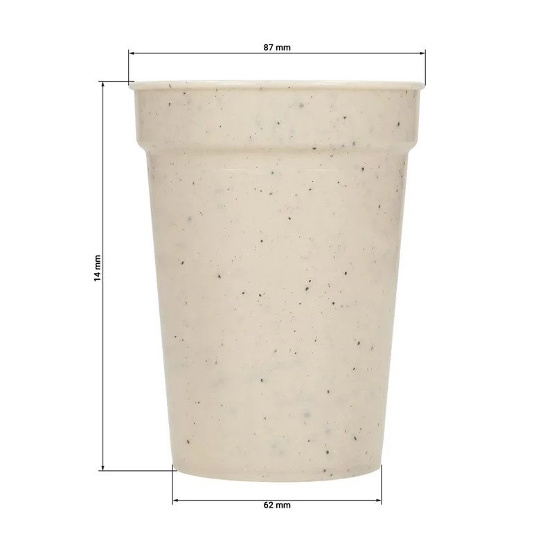 Mehrweg-Trinkbecher "Pfand", ISCC-PP, 300ml, Ø87x114mm, beigebraun