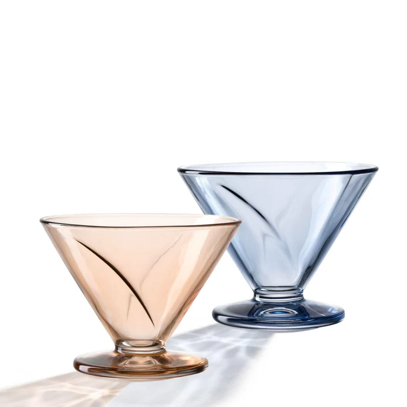 Eisschale CONO 270 ml apricot / blau 4er-Set