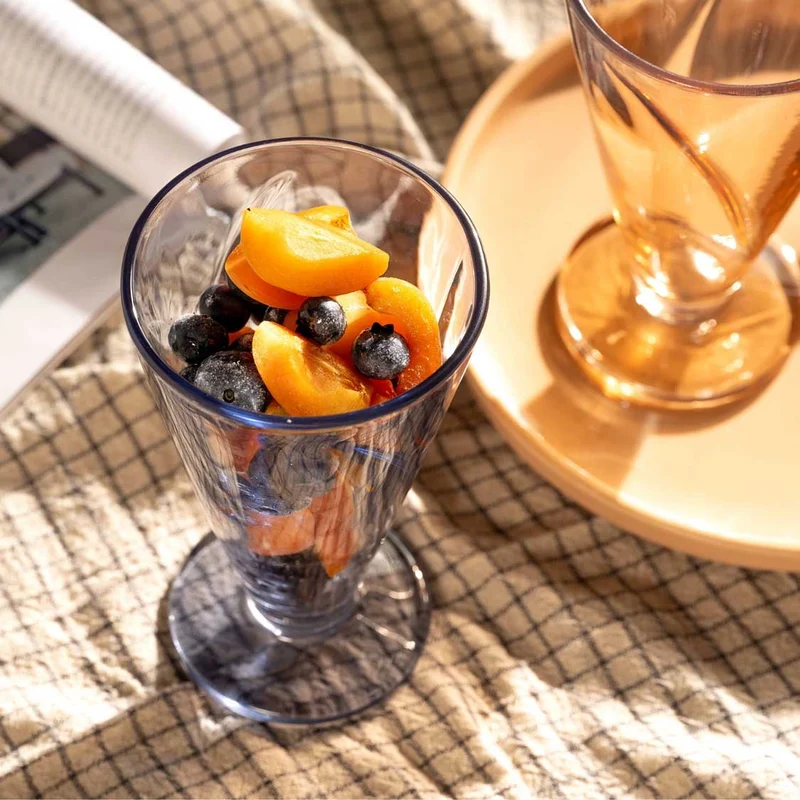 Eisbecher CONO 360 ml apricot / blau 4er-Set