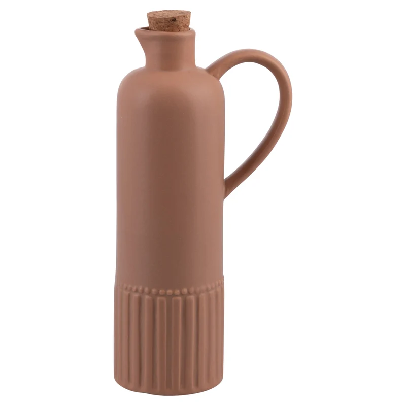 Ölkännchen taupe mit Korkverschluss, Fassungsvermögen 635 ml