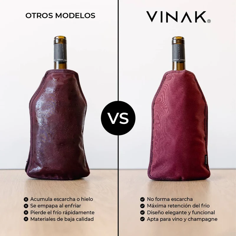VINAK - XPERT Flaschenkühler für Wein - Champagner: Negro