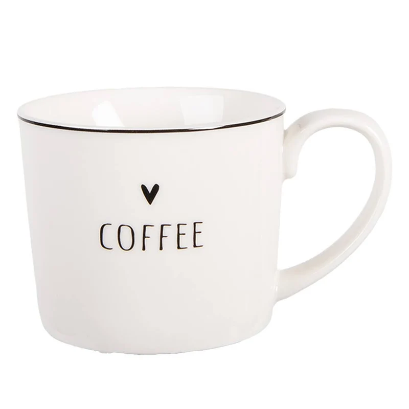 Becher 275 ml, weißes Porzellan, Herz Coffee