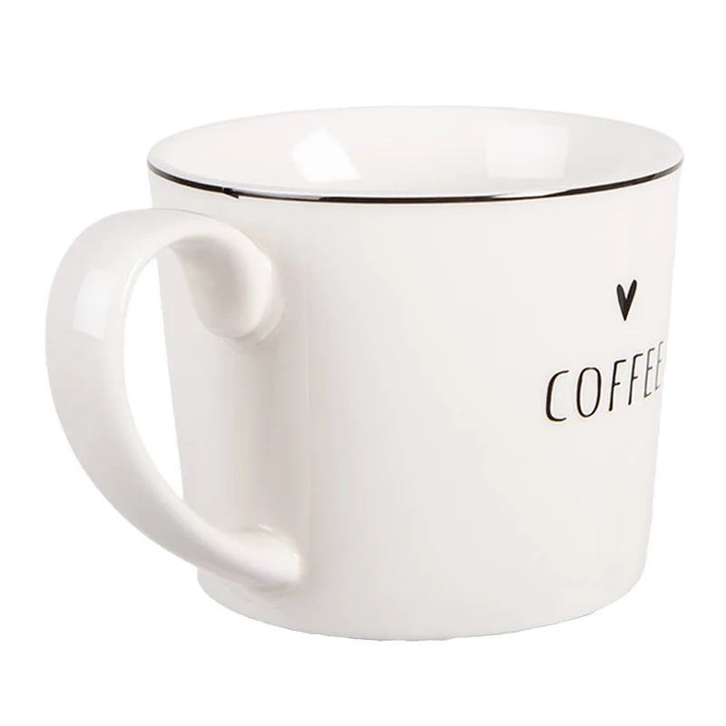 Becher 275 ml, weißes Porzellan, Herz Coffee