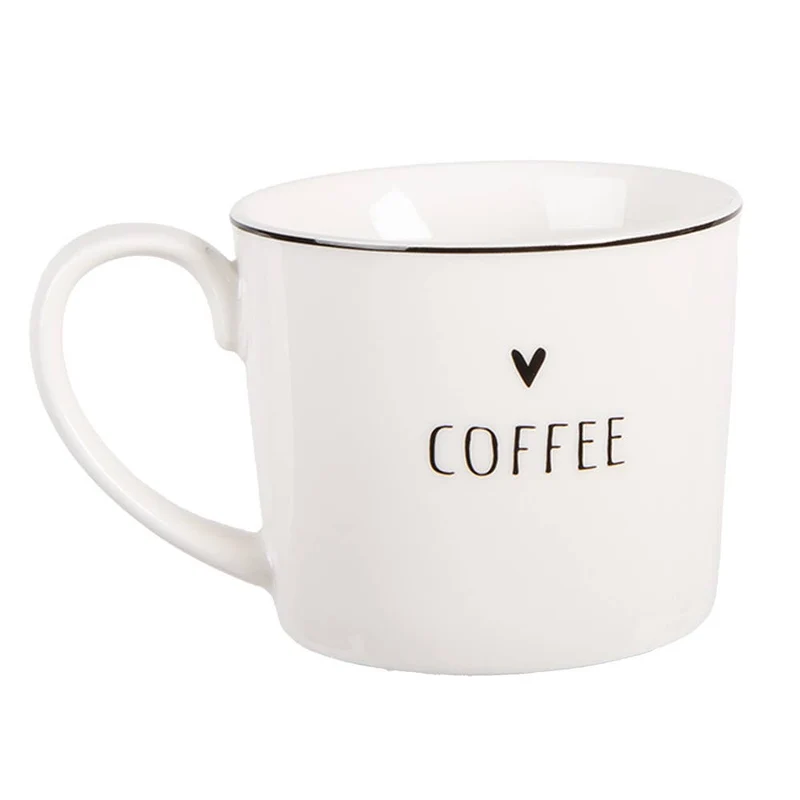 Becher 275 ml, weißes Porzellan, Herz Coffee