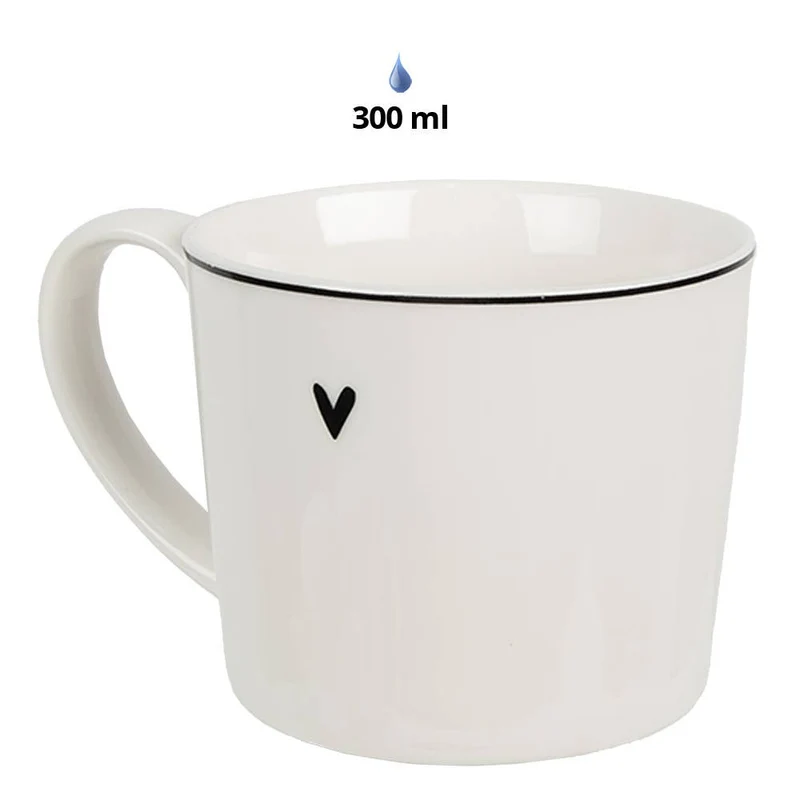 Becher 275 ml Weißes Porzellan Herz