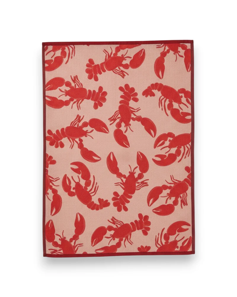 Geschirrtuch Bonne pêche rot: 50 x 70 cm