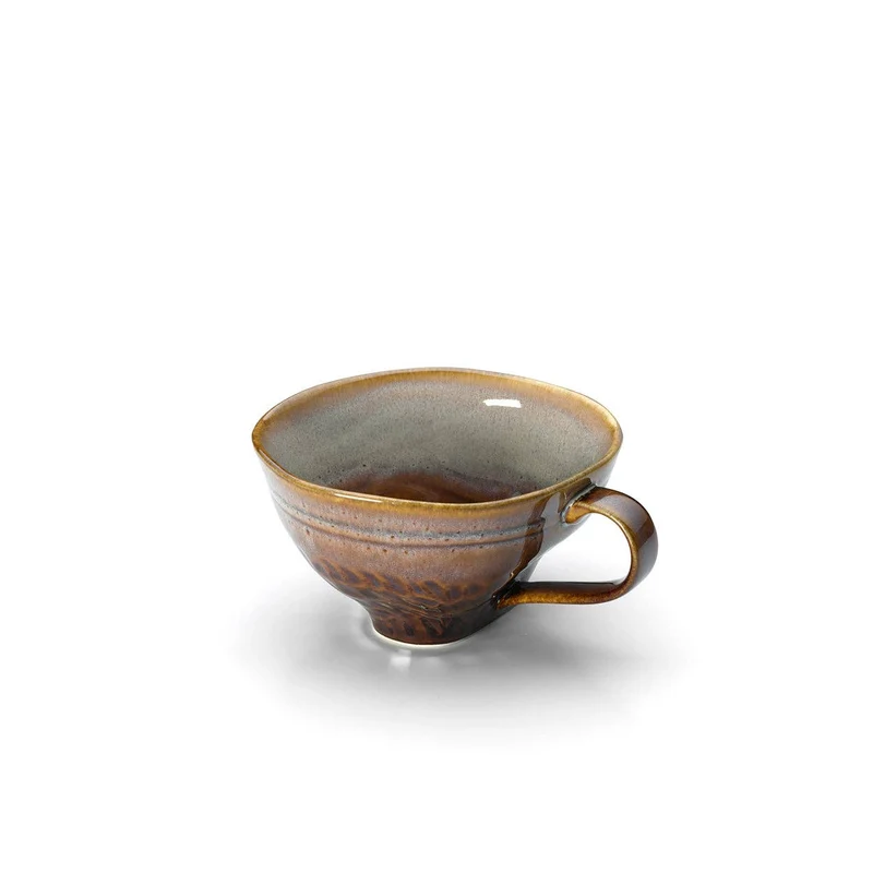 Die braune Tasse - Braun Grau - M