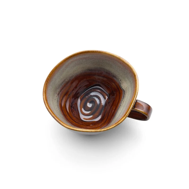 Die braune Tasse - Braun Grau - M