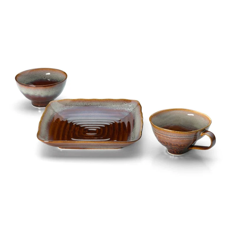Die braune Tasse - Braun Grau - M