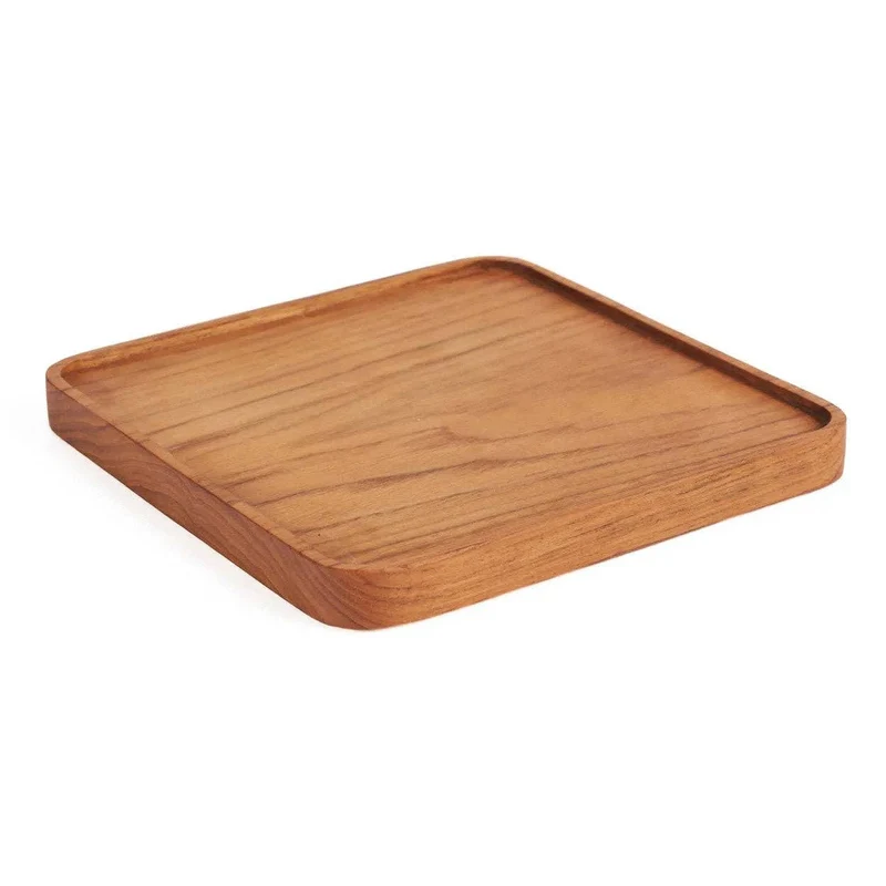 Teak-Holzplatte quadratisch – Natur – Größe S