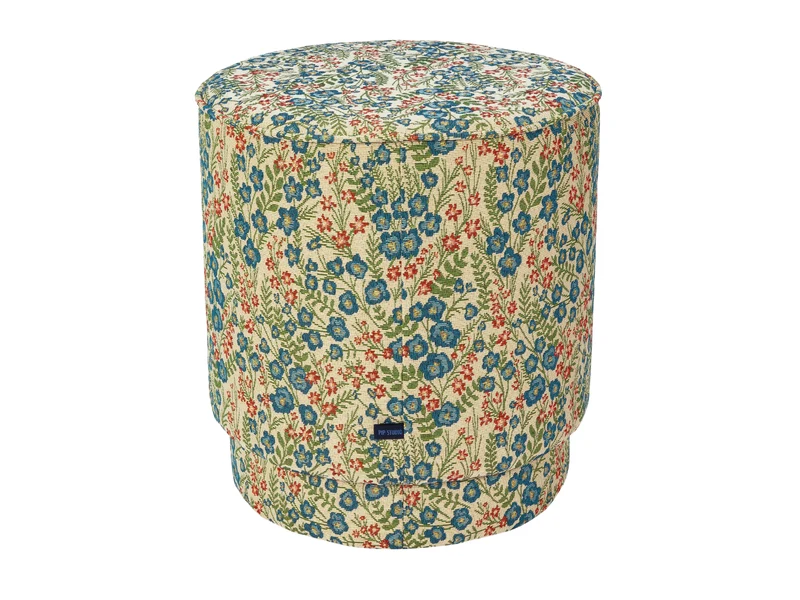 PIP STUDIO Poppy Jacquard Pouf / Hocker blau 40x45cm