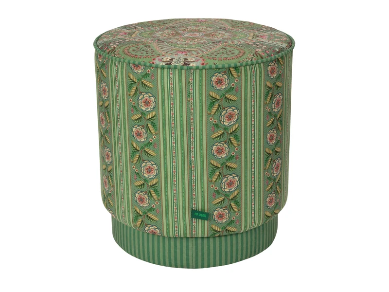 PIP STUDIO Rosa Rani Pouf / Hocker grün 40x45cm
