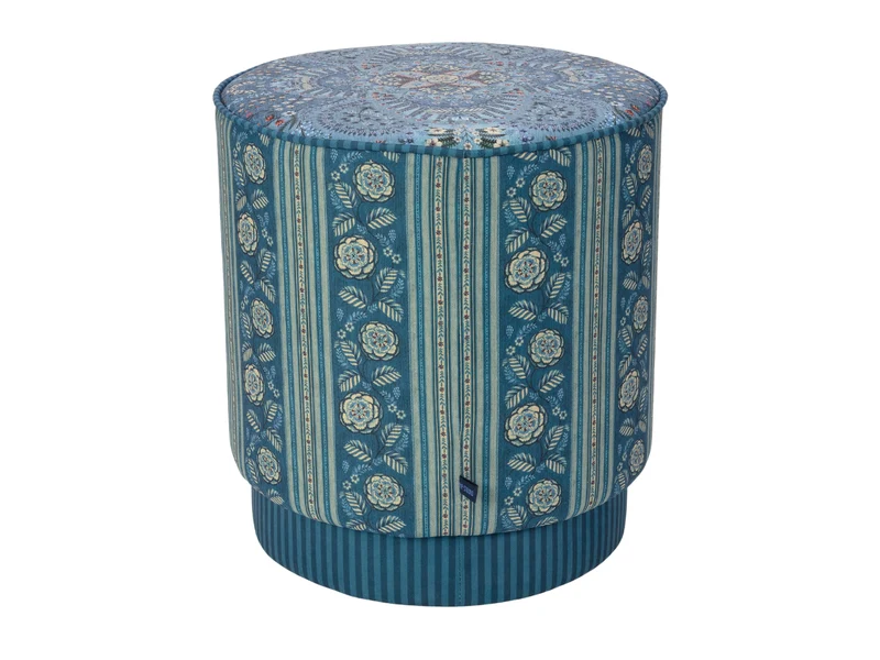 PIP STUDIO Rosa Rani Pouf / Hocker blau 40x45cm