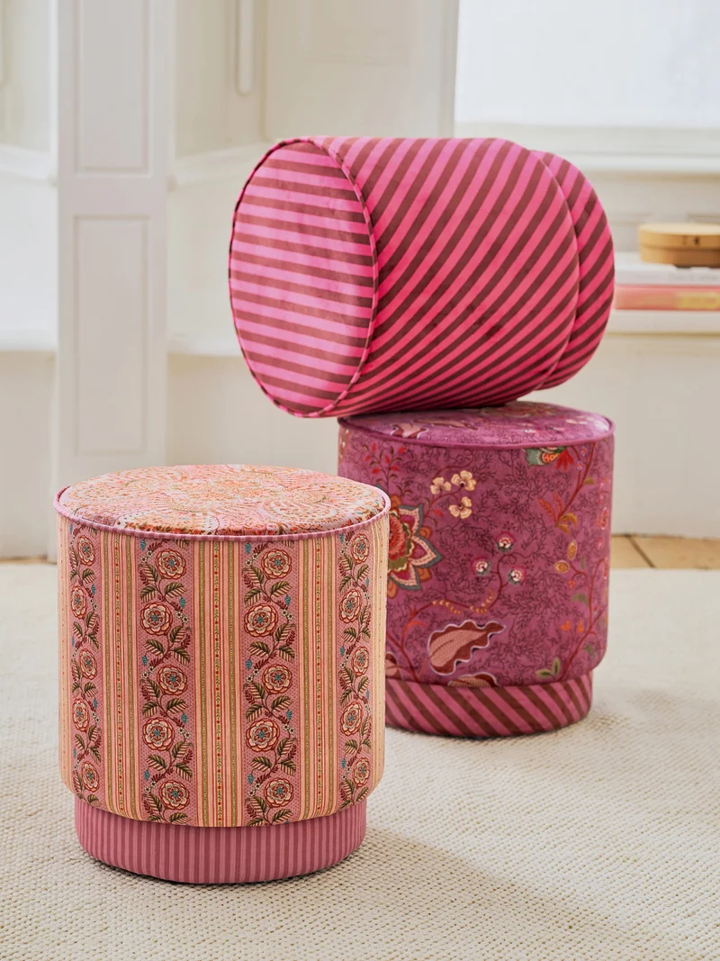 PIP STUDIO Rosa Rani Pouf / Hocker pink 40x45cm