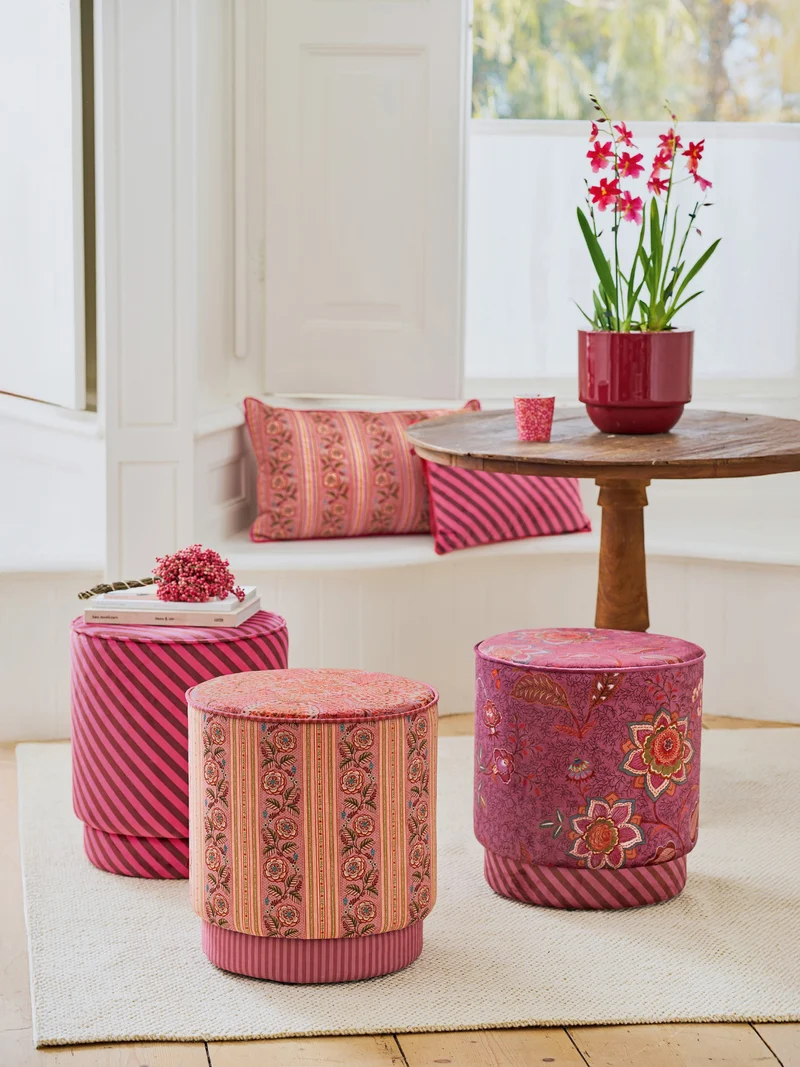 PIP STUDIO Rosa Rani Pouf / Hocker pink 40x45cm