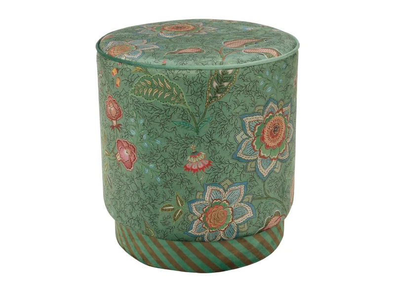 PIP STUDIO Mumbai Morning Pouf / Hocker grün 40x45cm