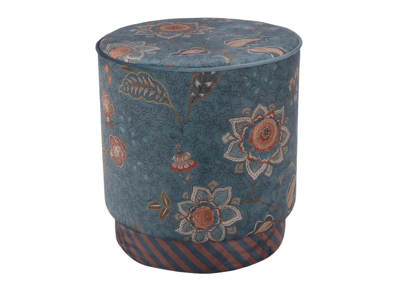 PIP STUDIO Mumbai Morning Pouf / Hocker blau 40x45cm