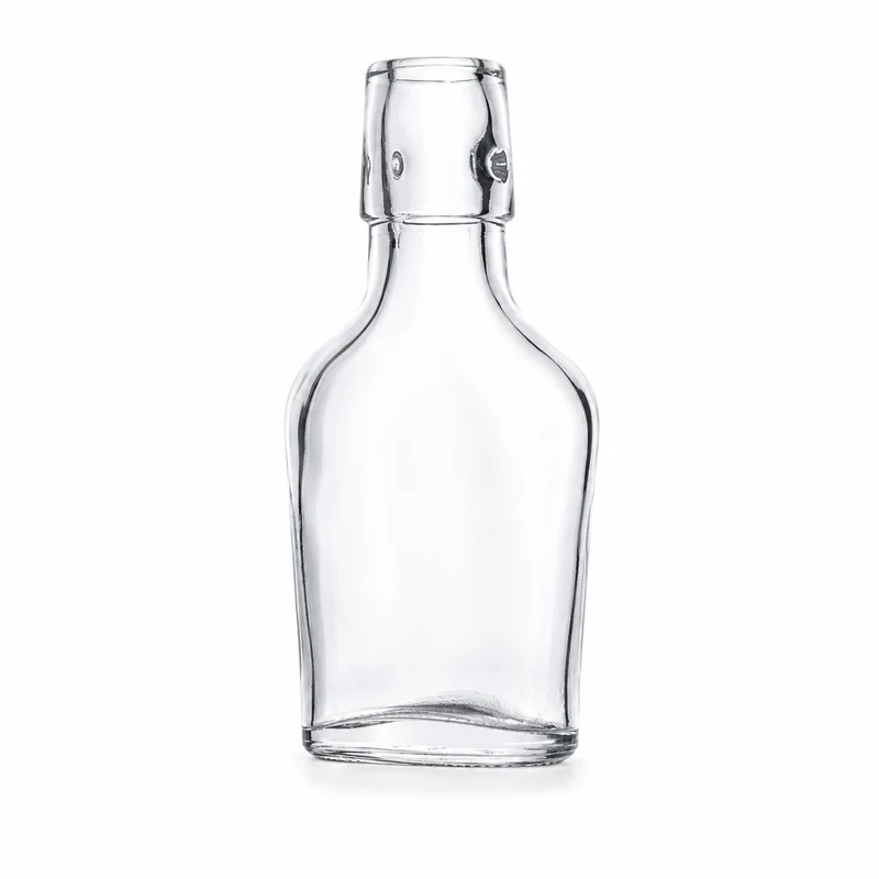 Taschenflasche 100 ml flach Bügelverschlussmündung
