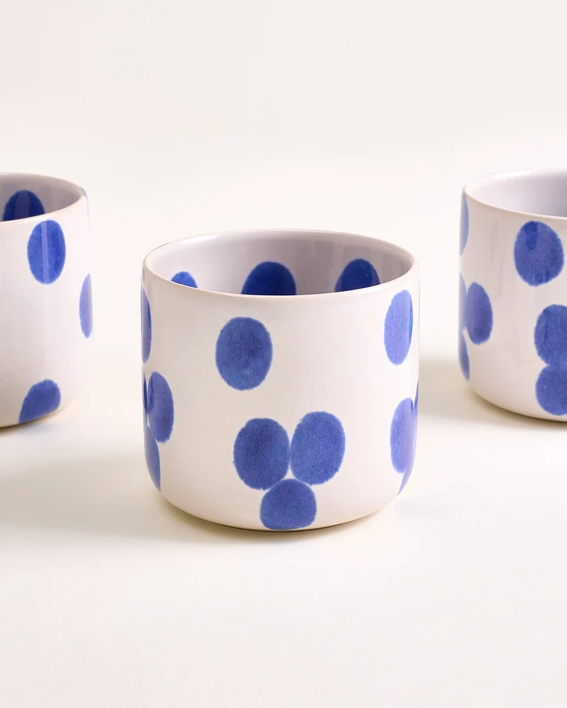 Nódoa Becher groß gepunktet blau 4er-Set