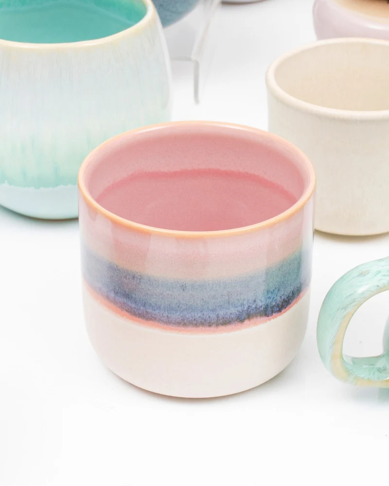 Nódoa Becher groß dipped rosa grün