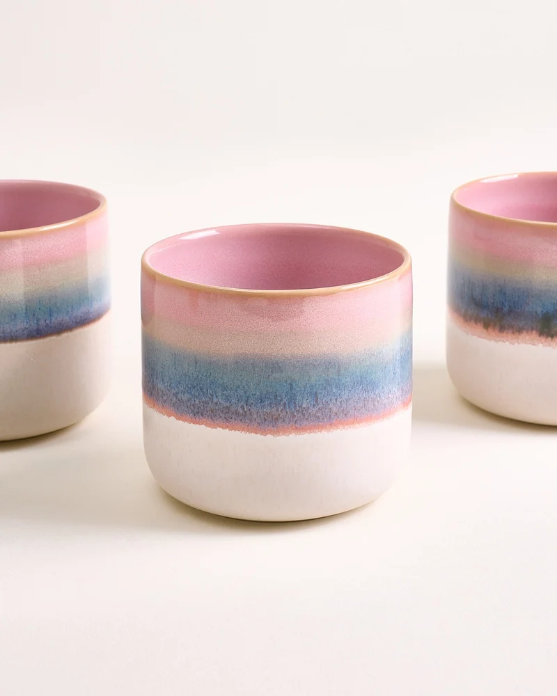 Nódoa Becher groß dipped rosa grün 4er-Set