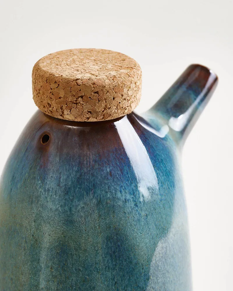 Madeira Essig- & Ölflasche grünblau
