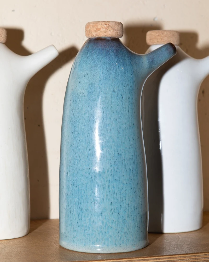 Madeira Essig- & Ölflasche grünblau