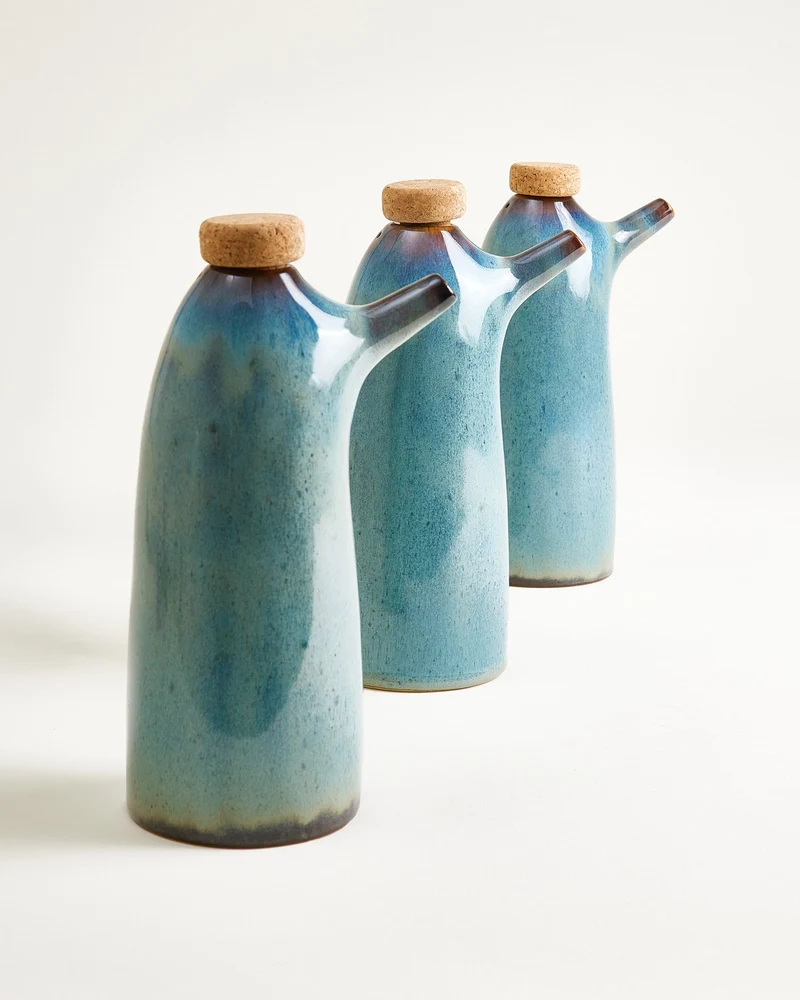 Madeira Essig- & Ölflasche grünblau