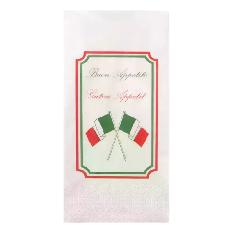 Tissue-Servietten "Ich lerne italienisch", 40x40cm, 2-lagig, 1/8 Buchfalz, weiß