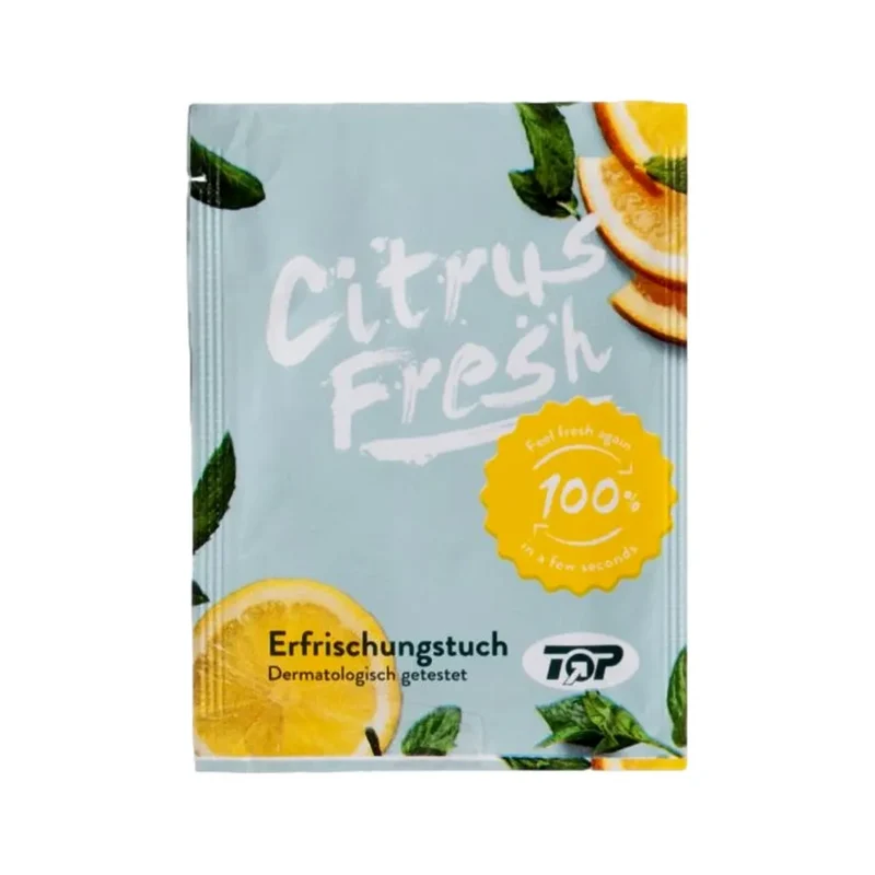 Erfrischungstücher TOP, Citrus-Duft, Neutraldruck