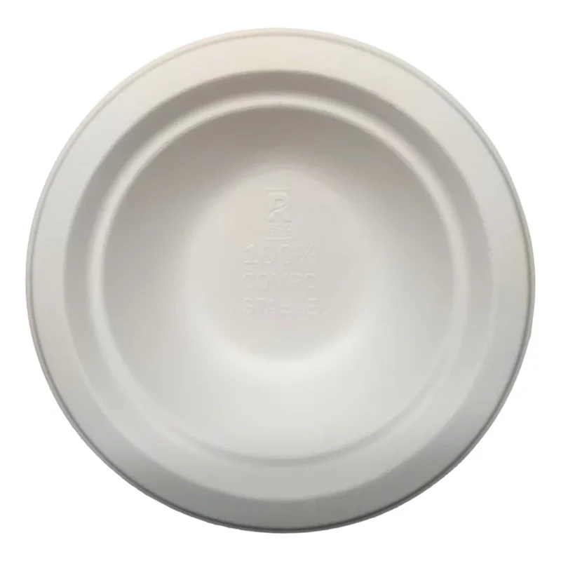 Bagasse-/Zuckerrohrschalen, rund, naturweiß