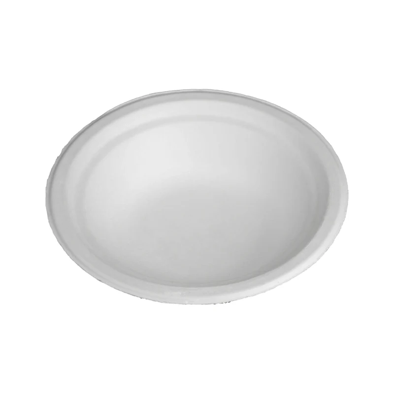 Bagasse-/Zuckerrohrschalen, rund, naturweiß