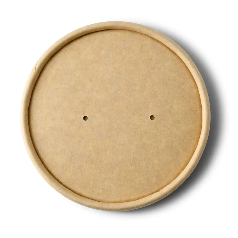 500x Deckel für Suppenbecher Karton braun rund mit Membran versch. Größen