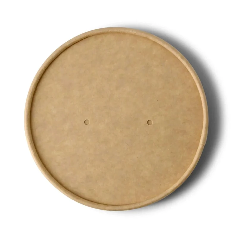 500x Deckel für Suppenbecher Karton braun rund mit Membran versch. Größen