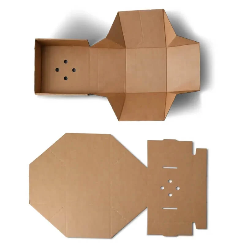 100x Burgerbox faltbar Kraftkarton braun 13 x 13 x 10cm