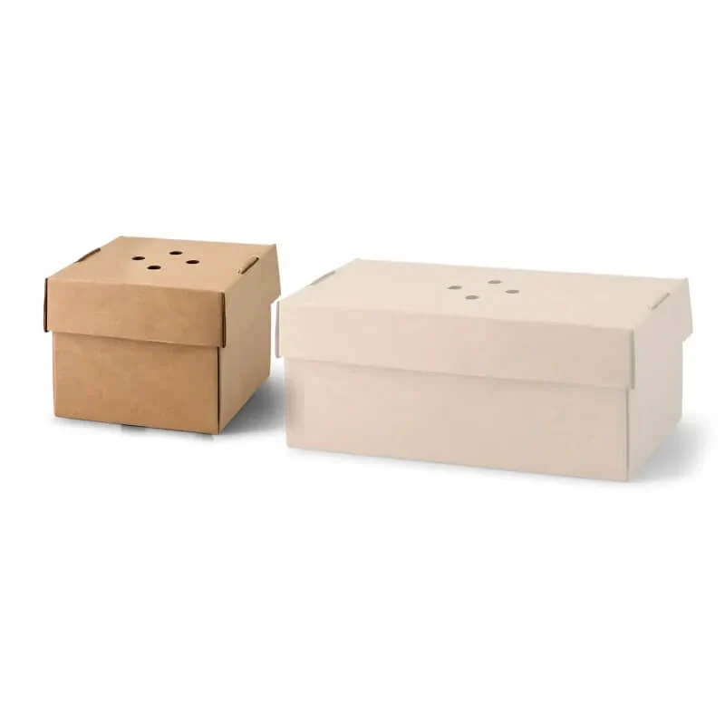 100x Burgerbox faltbar Kraftkarton braun 13 x 13 x 10cm