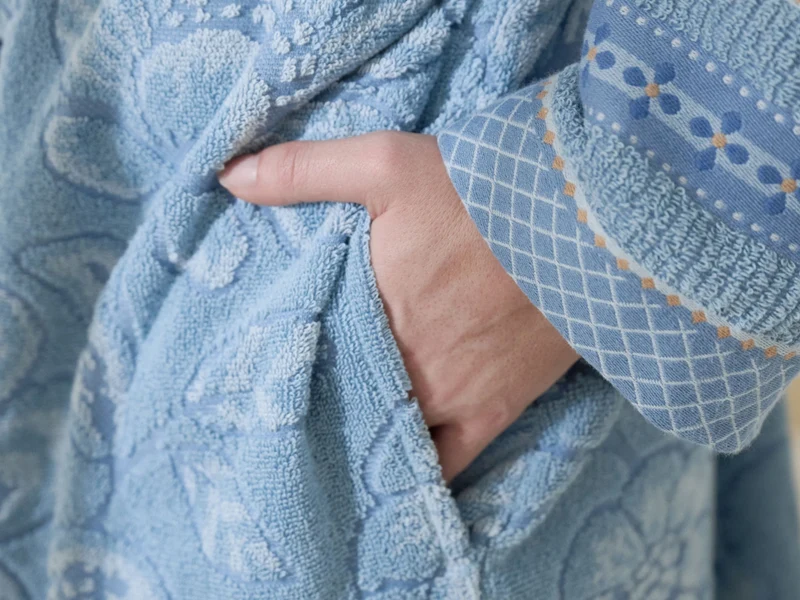 PIP STUDIO Jasmin Jacquard Bademantel light blue M (1 Stück)