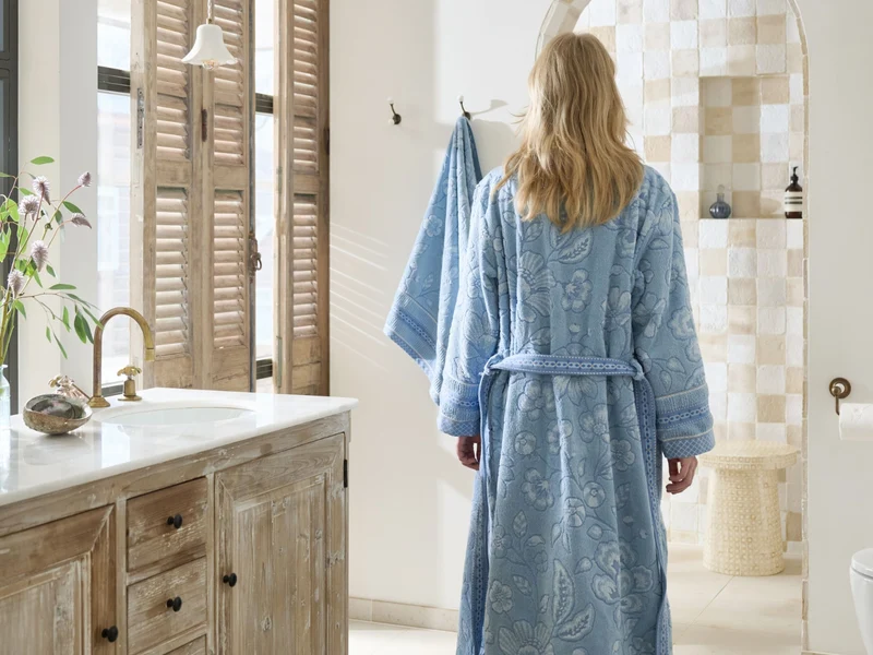 PIP STUDIO Jasmin Jacquard Bademantel light blue XL (1 Stück)