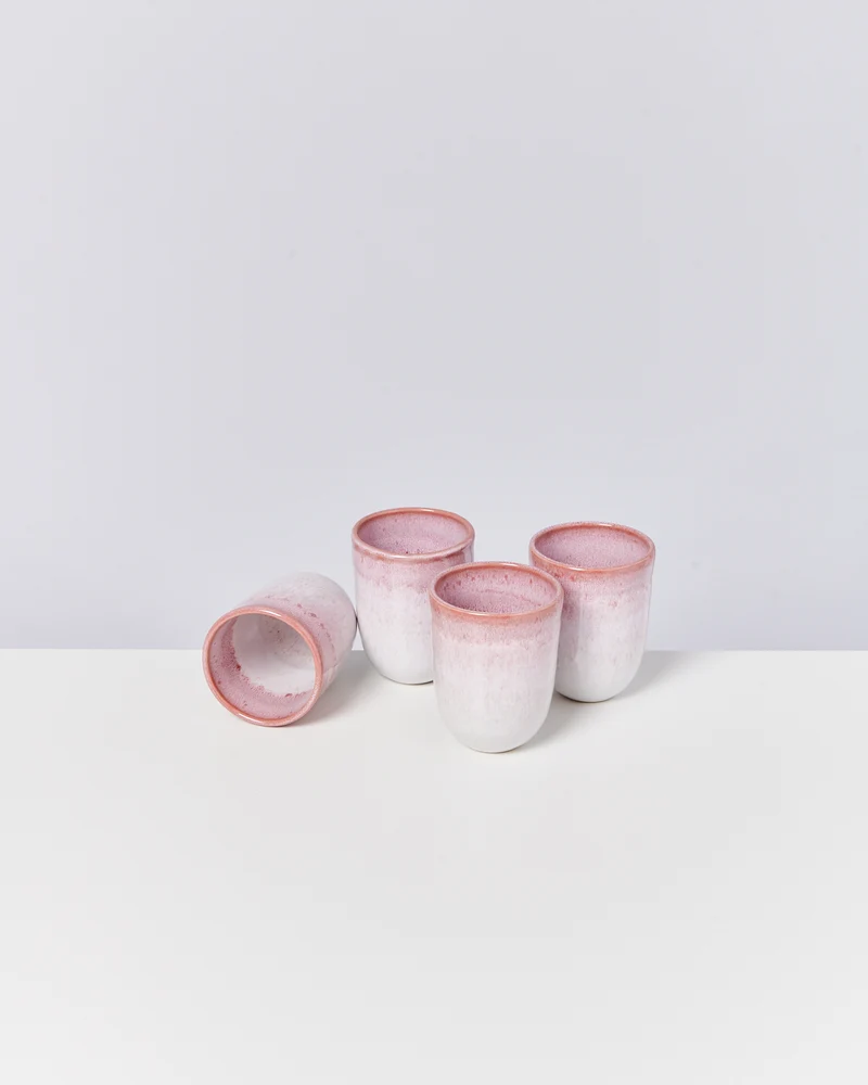 Copa Alto Becher groß rosa weiß