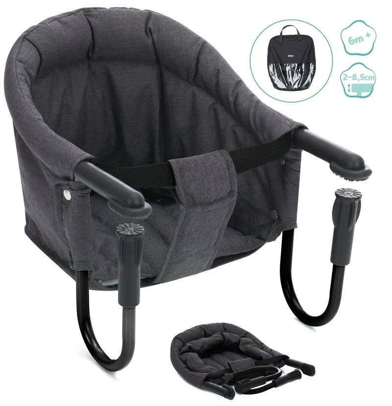 fillikid Baby Tischsitz Flexy Grau Melange, zum Anklemmen an der Tischplatte