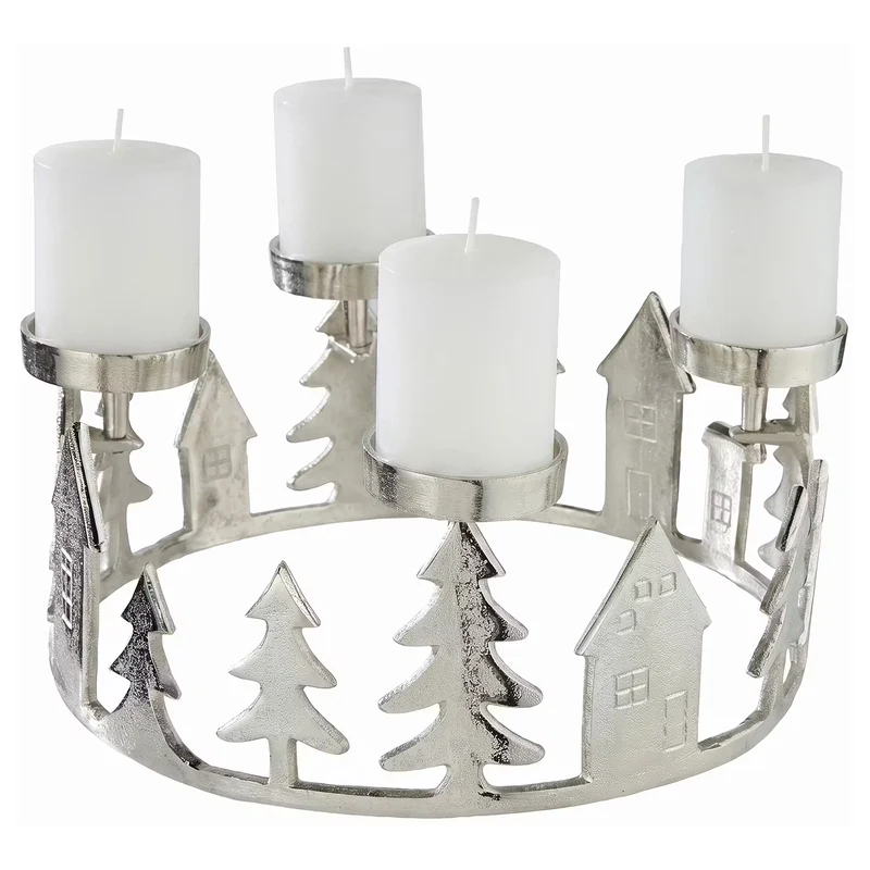 ADVENT Kranz für 4 Stumpenkerzen Häuser