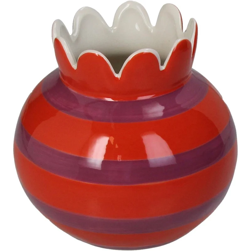 Vase Streifen Steinzeug Mehrfarbig 15x15x14.3cm