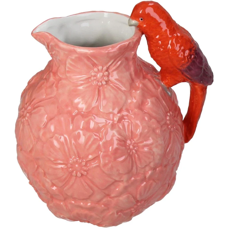 Vase Vogel Steingut Rosa 18x15,7x20,7cm