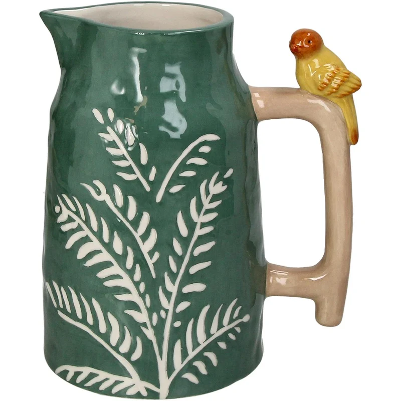 Vase Vogel Steingut Grün 18,5x13,2x20,6cm