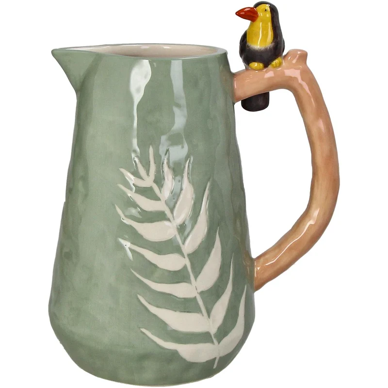 Vase Vogel Steingut Grün 18,5x12,5x22,2cm