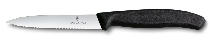 Victorinox Gemüsemesser-Set Swiss Classic Schwarz 2-teilig - Wellenschliff & Glatt Gemüsemesser