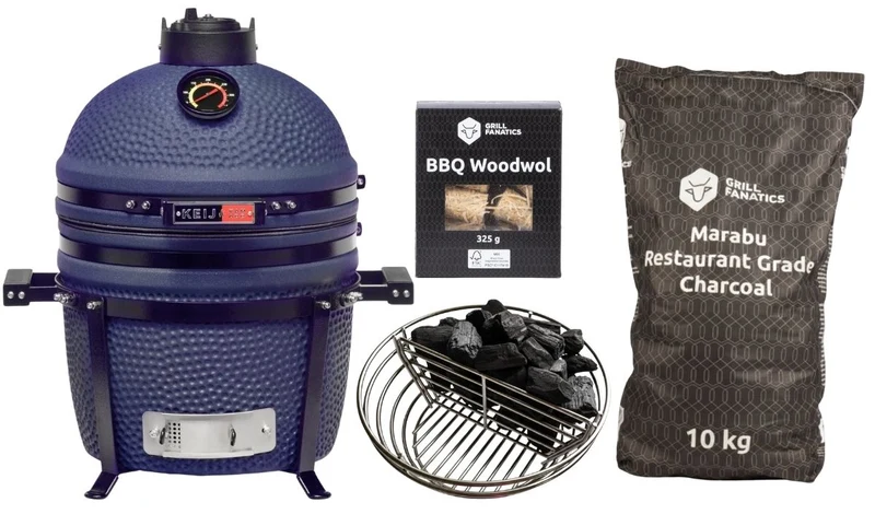 Keij Kamado Legend Keramik Compact Blau - Starterset Kamado BBQ - Grill